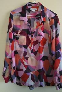 BOGO Liz Claiborne Multicolored Geometric Blouse